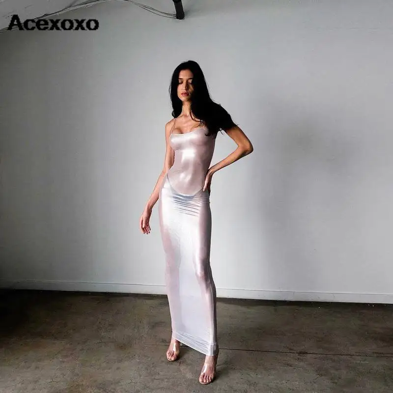 Europe and the United States new women's spring wind belt sleeveless perspective long high-waisted spice girl dress
Europe and the United States new women's spring wind belt sleeveless perspective long high-waisted spice girl dress