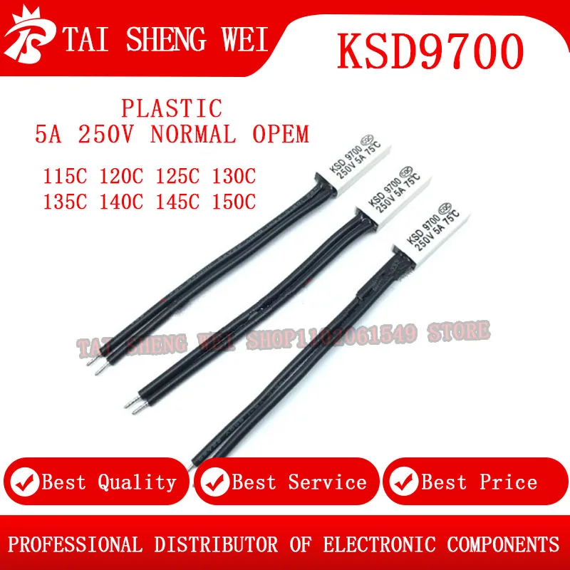 10PCS KSD9700 5A 250V 115C 120C 125C 130C 135C 140C 145C 150C N/O Plastic Thermostat Thermal Protector fuses Temperature Switch
10PCS KSD9700 5A 250V 115C 120C 125C 130C 135C 140C 145C 150C N/O Plastic Thermostat Thermal Protector fuses Temperature Switch