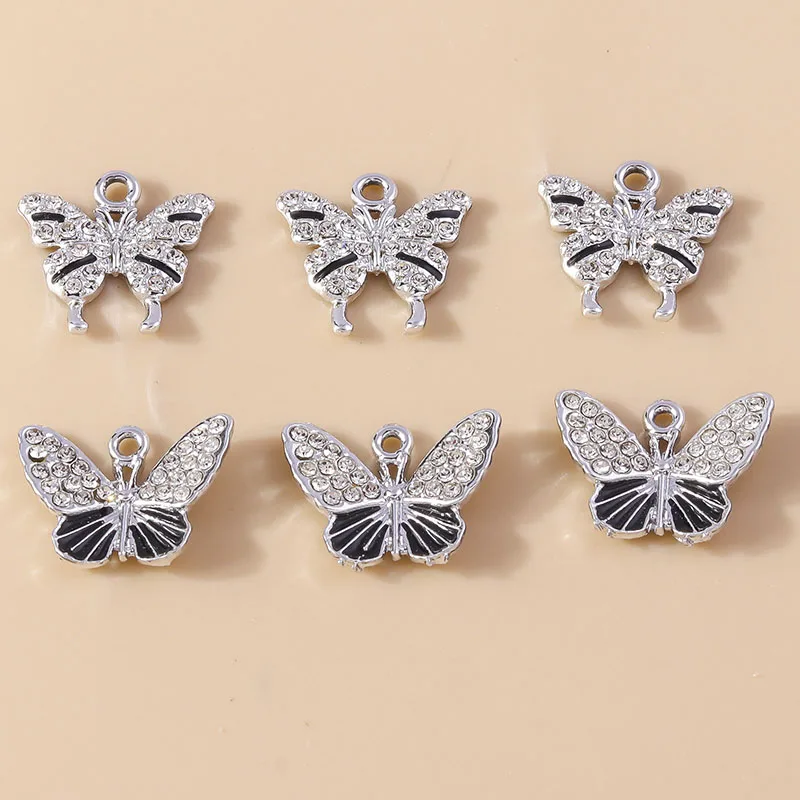 10pcs New Elegant Silver Crystal Butterfly Charms for Dangle Earring Bracelet Handmade DIY Jewelry Making Necklace Pendants
10pcs New Elegant Silver Crystal Butterfly Charms for Dangle Earring Bracelet Handmade DIY Jewelry Making Necklace Pendants