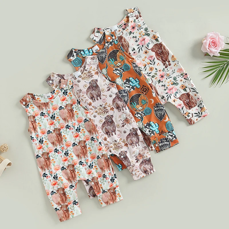 Baby Girl Boys Summer Jumpsuit Western Floral Cow Print Sleeveless Rompers Pants for Toddler Newborn Infant
Baby Girl Boys Summer Jumpsuit Western Floral Cow Print Sleeveless Rompers Pants for Toddler Newborn Infant