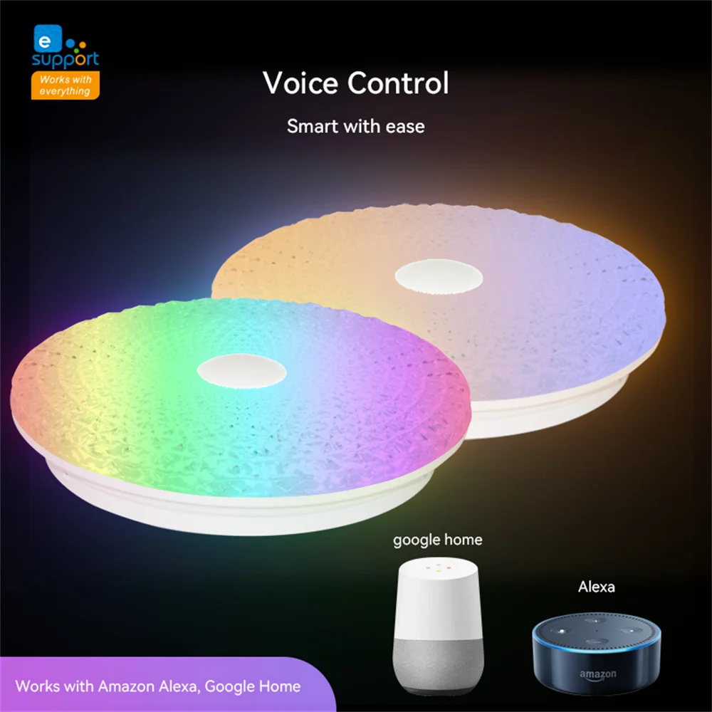 EWeLink WiFi Smart Ceiling Light RGB+CCT Smart Home Music Synchronization Voice Automation Control Work With Alexa Google Home
EWeLink WiFi Smart Ceiling Light RGB+CCT Smart Home Music Synchronization Voice Automation Control Work With Alexa Google Home