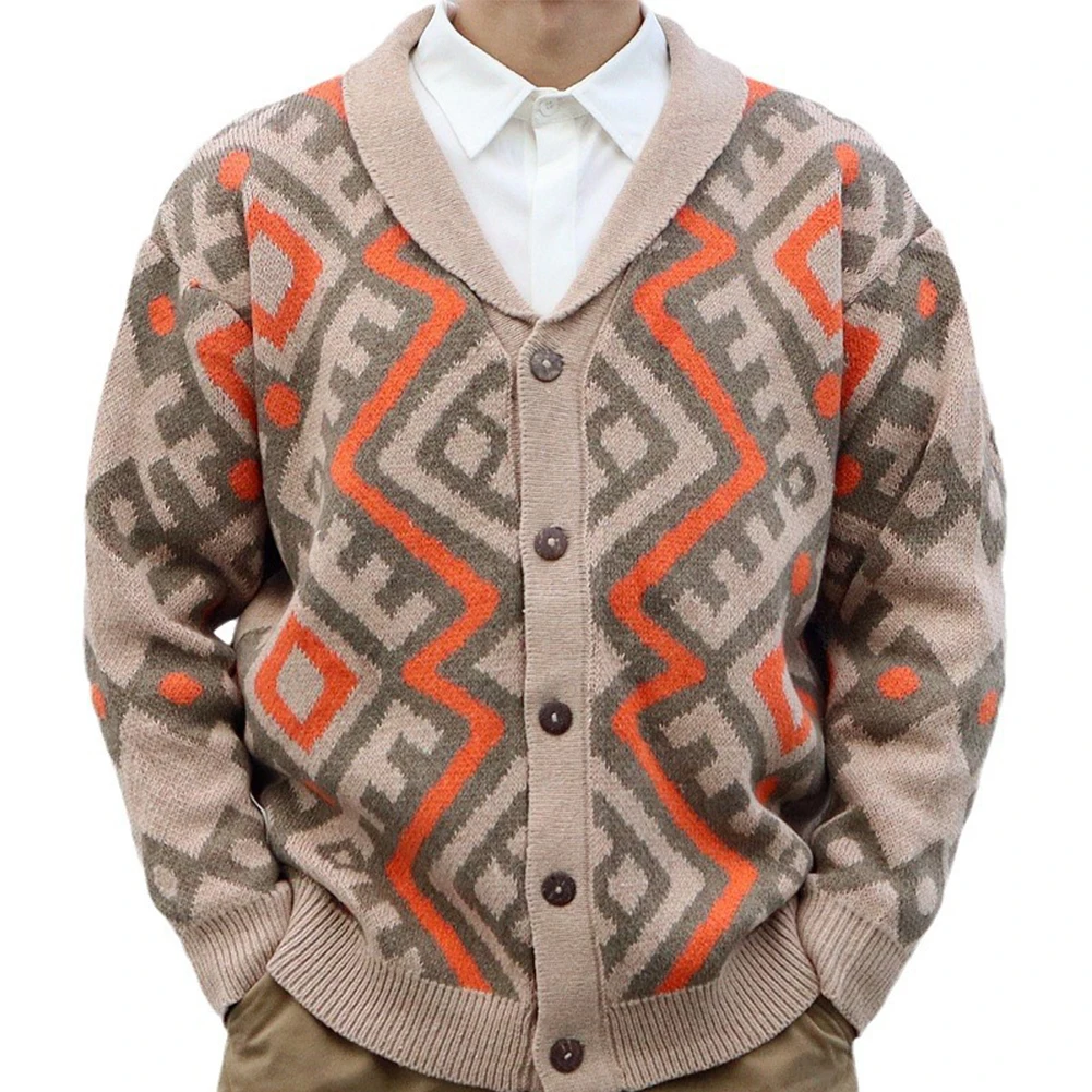 Outwear Men Sweater Cardigan Casual Casual Loose Collared Graphic Print Jacket Knit Knitted Long Sleeve Stylish
Outwear Men Sweater Cardigan Casual Casual Loose Collared Graphic Print Jacket Knit Knitted Long Sleeve Stylish