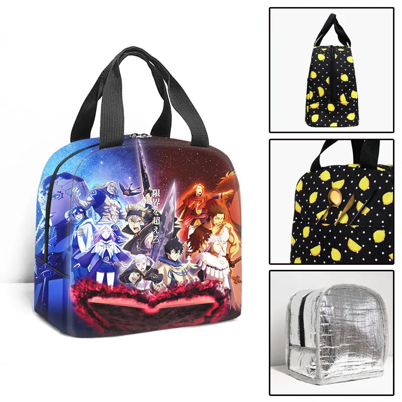 

Popular Youthful Anime Black Clover 3D Print Insulated Portable Handbags Ice Bags Lunchbox Thermal insulation Food Lunch Bag