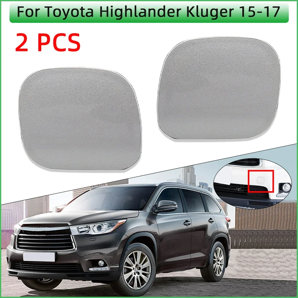 

2Pcs Car Front Bumper Towing Hook Eye Cover Lid For Toyota Highlander Kluger 2015 2016 2017 Tow Hook Hauling Trailer Cap Garnish