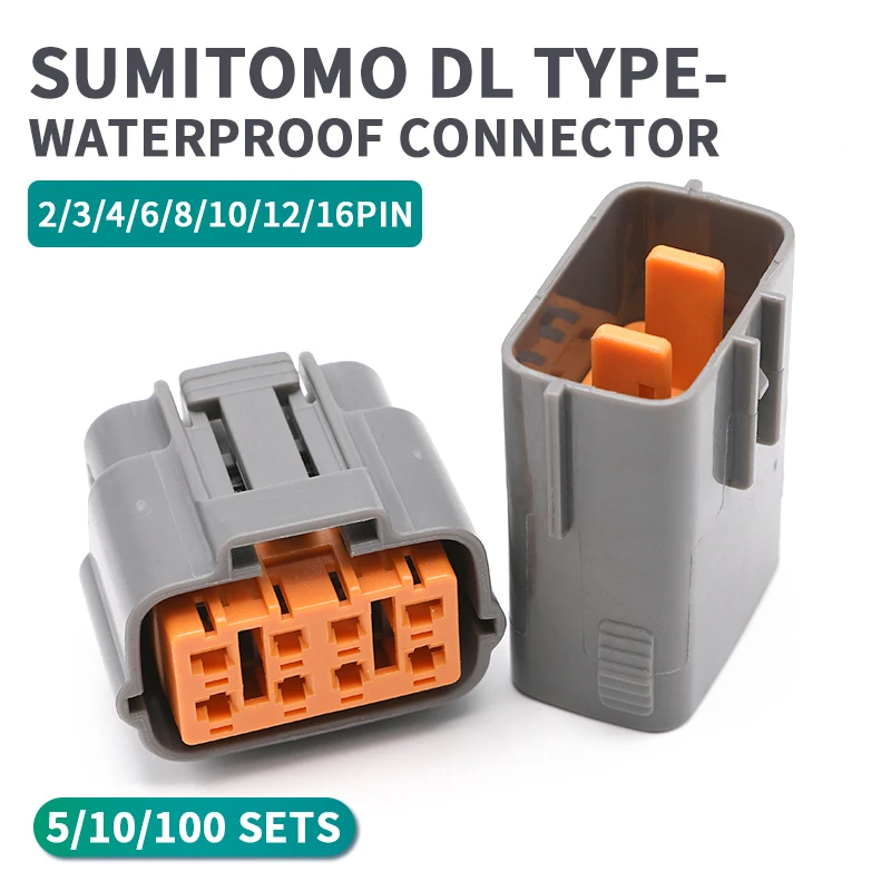 

5/10/100 sets 6195-0003 Sumitomo DL type 2Pautomotive waterproof connector fog lamp plug connector male female terminal sheath