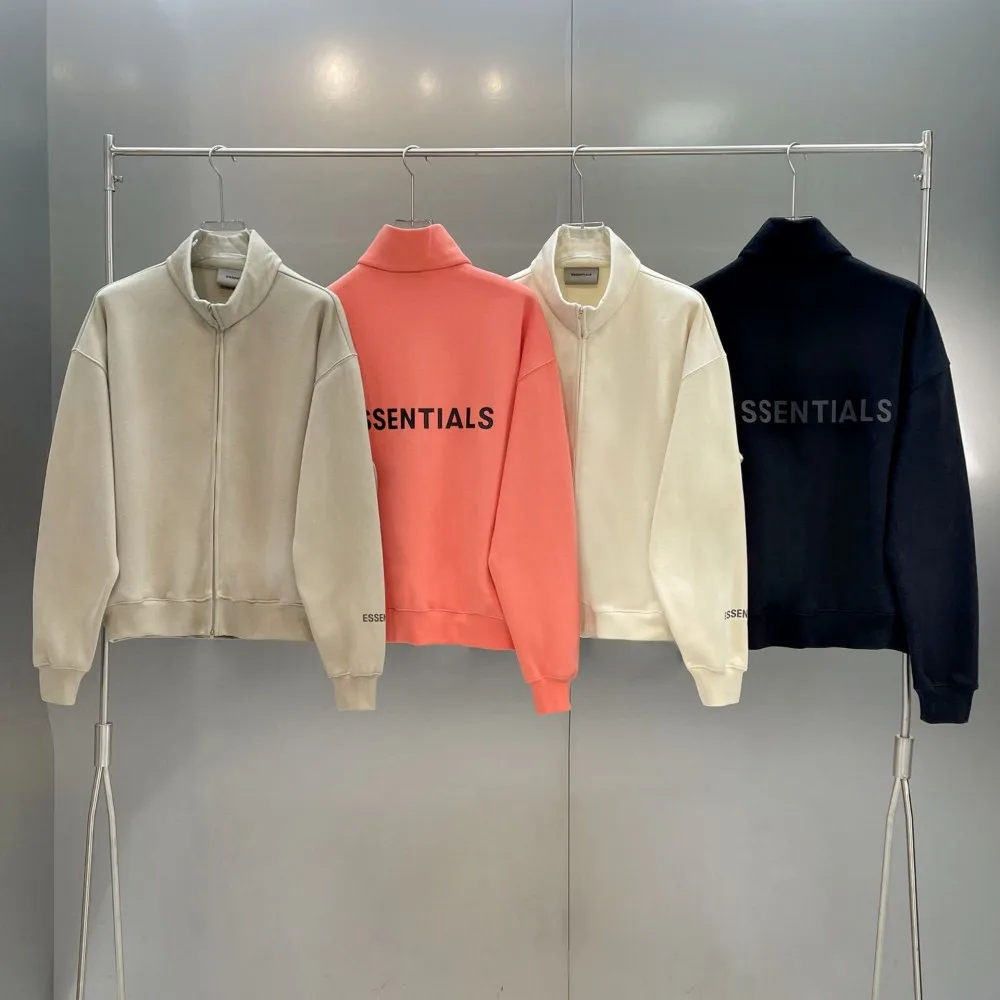 Autumn and Winter New Double Line High Street ESSENTIALS Back Single row Silicone Loose Edition Standing Neck Zipper Cardigan Sw
Autumn and Winter New Double Line High Street ESSENTIALS Back Single row Silicone Loose Edition Standing Neck Zipper Cardigan Sw