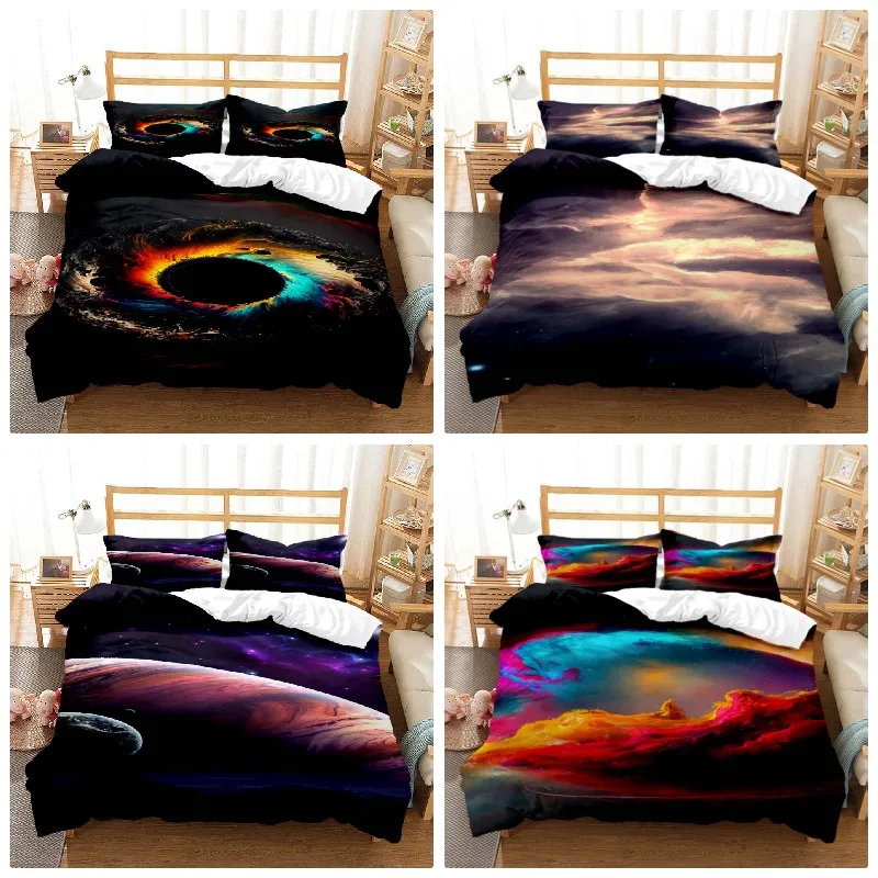 

Space Star printed polyester bedding ，soft and comfortable ，Personality Quilt Cover， Customizable comforter bedding sets