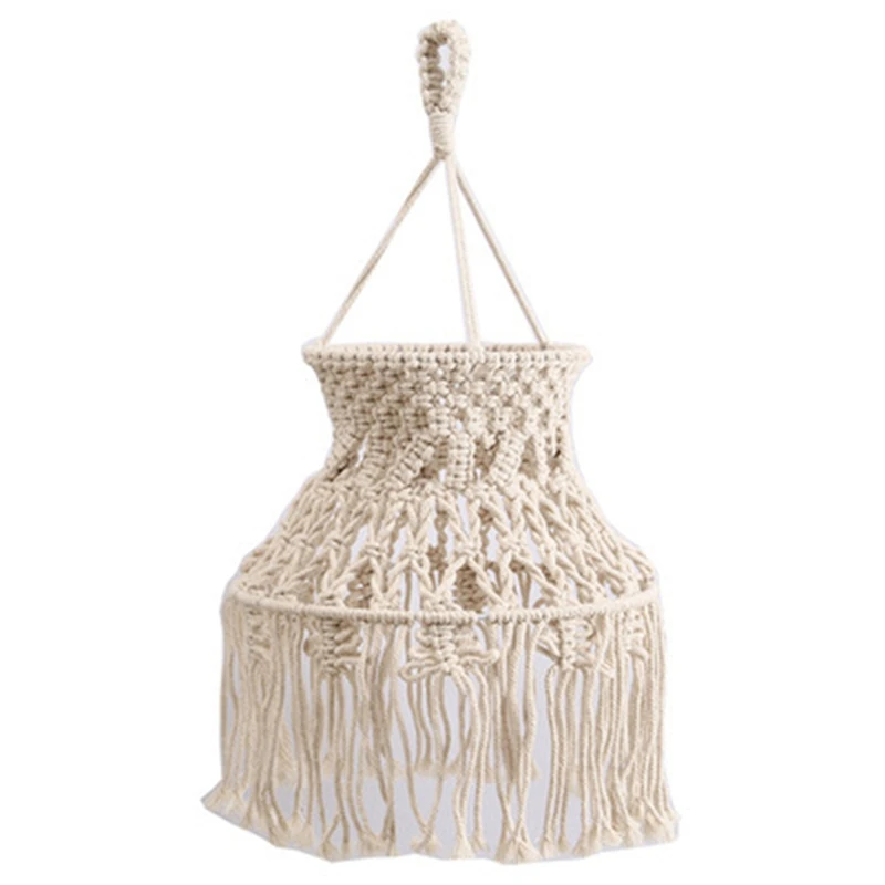 

New Handmade Woven Lampshade Macrame Wall Hanging Lamp Coffee Restaurant Decoration Tapestry Lampshade For Home Decor