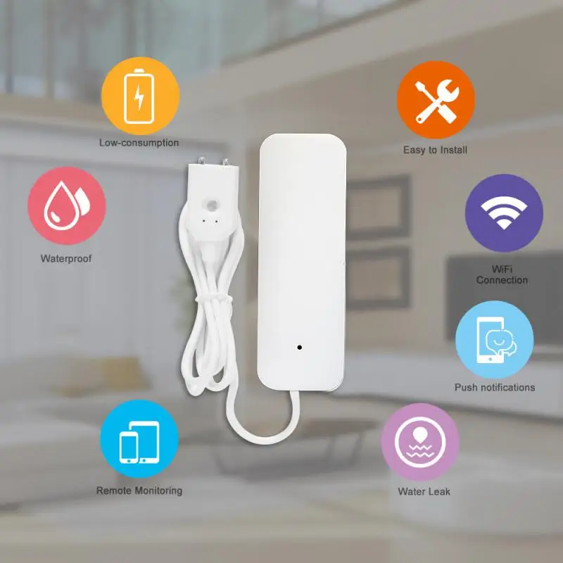 Датчик утечки воды Tuya Smart Home, детектор утечки воды, работает с приложением Tuya Smart Life
Датчик утечки воды Tuya Smart Home, детектор утечки воды, работает с приложением Tuya Smart Life