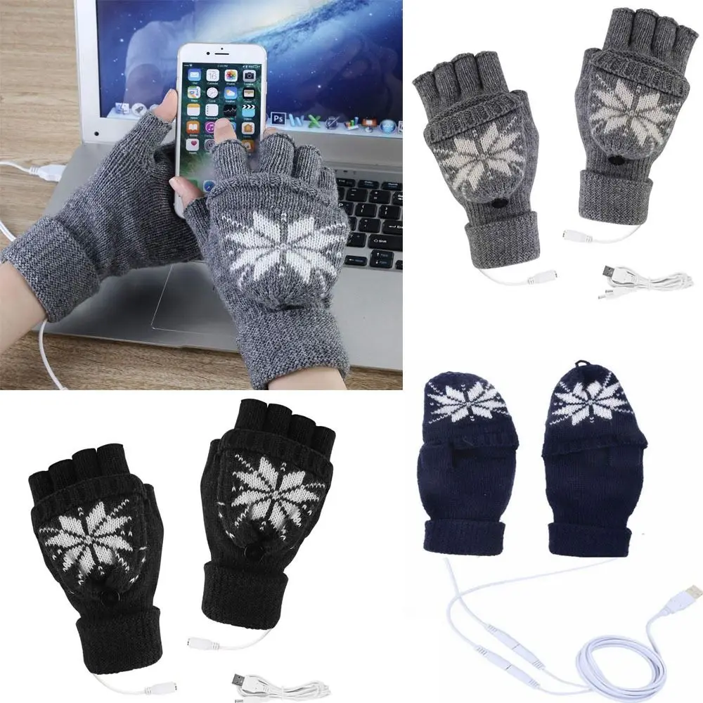 Mitten Warm Hand Knitting Half Finger Flip Gloves Women Winter Glove USB Double-sided Heated Gloves Men Women Warmer Mitten
Mitten Warm Hand Knitting Half Finger Flip Gloves Women Winter Glove USB Double-sided Heated Gloves Men Women Warmer Mitten