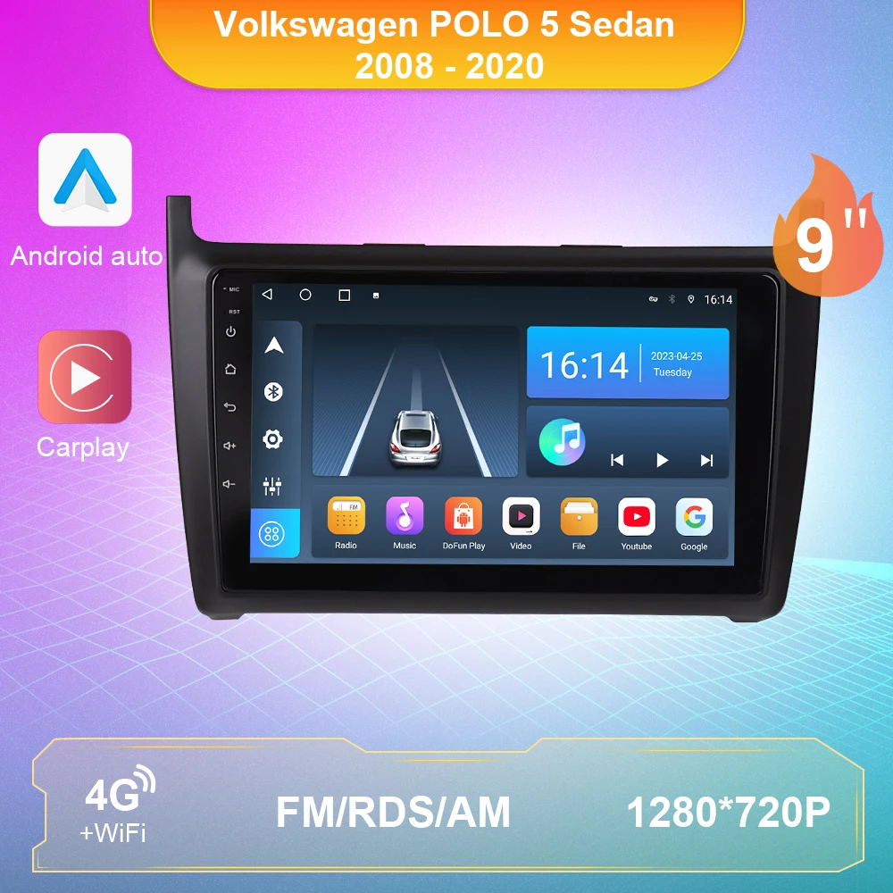 

Android 10 Car Radio For Volkswagen POLO 5 Sedan 2008-2020 Car Multimedia 2Din Android Auto DSP Carplay Navigation GPS Autoradio