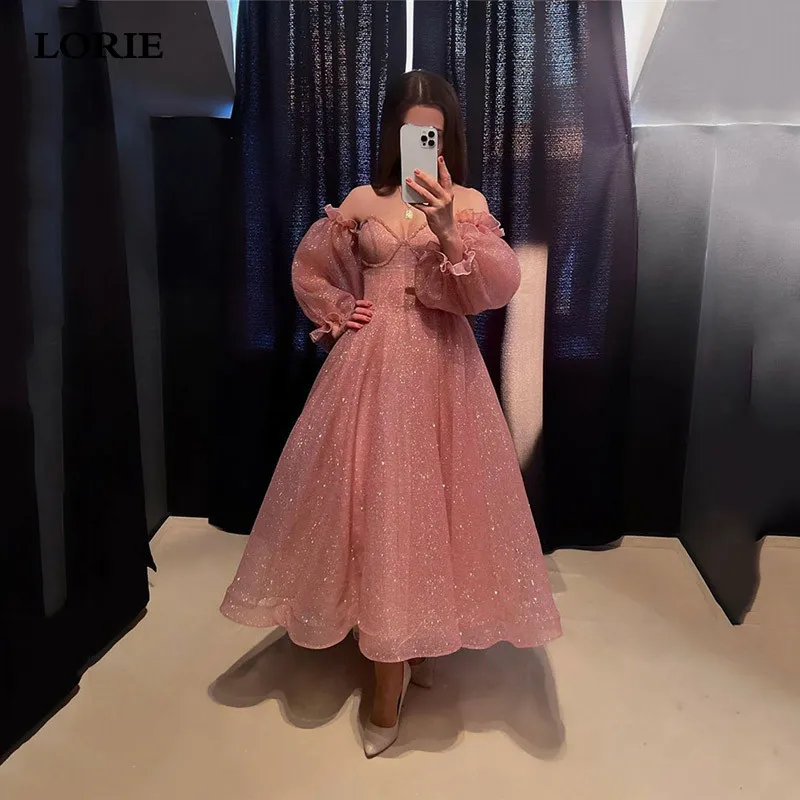 LORIE Rose Pink A Line Glitter Tulle Evening Dresses Ankle Length Sweetheart Neck Prom Gowns Corset Evening Party Dress
LORIE Rose Pink A Line Glitter Tulle Evening Dresses Ankle Length Sweetheart Neck Prom Gowns Corset Evening Party Dress
