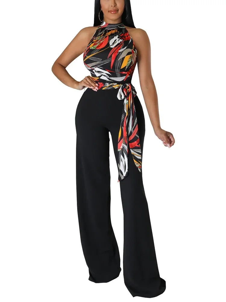 Summer Jumpsuits for Women Printed O-Neck TANK Sleeveless Lace Up Jumpsuit One Piece Outfit Women Combinaison Femme
Summer Jumpsuits for Women Printed O-Neck TANK Sleeveless Lace Up Jumpsuit One Piece Outfit Women Combinaison Femme