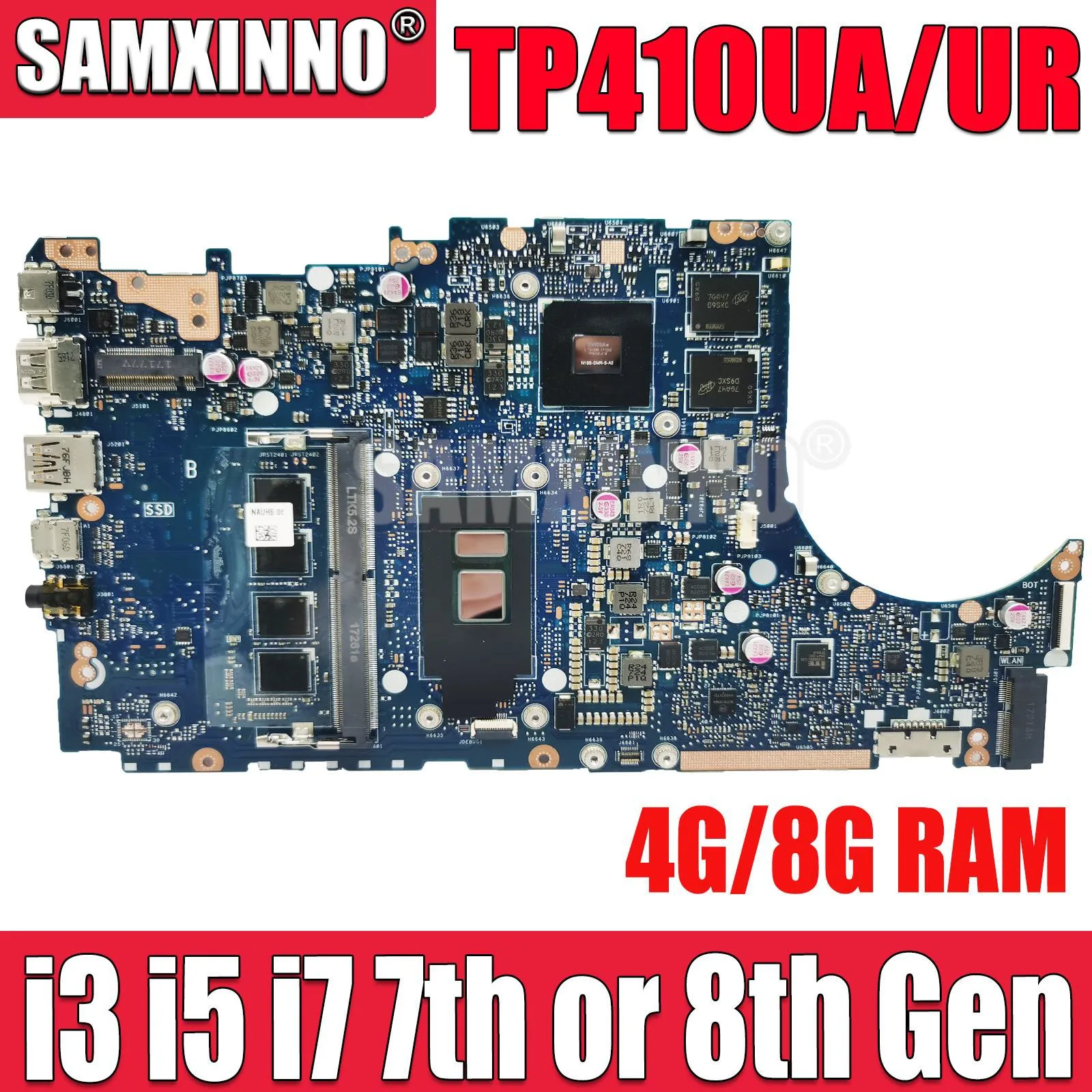 SAMXINNO TP410UA Mainboard For ASUS TP410UR TP410UF TP410UQ Q405UA TP410U TP410UAR Laotop Motherboard I3 I5 I7 CPU 4GB 8GB RAM
SAMXINNO TP410UA Mainboard For ASUS TP410UR TP410UF TP410UQ Q405UA TP410U TP410UAR Laotop Motherboard I3 I5 I7 CPU 4GB 8GB RAM