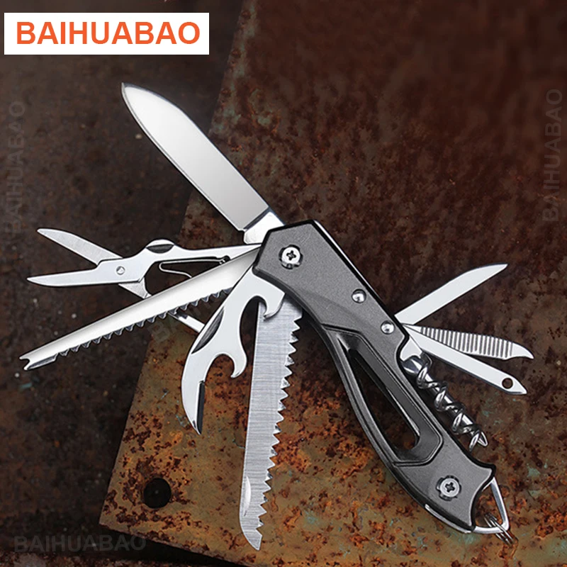 BAIHUABAO MIni 11 in 1 EDC Multitool Folding Knife Scissors Saw Bottle Opener Outdoor Camping Portable Combination Tools
BAIHUABAO MIni 11 in 1 EDC Multitool Folding Knife Scissors Saw Bottle Opener Outdoor Camping Portable Combination Tools