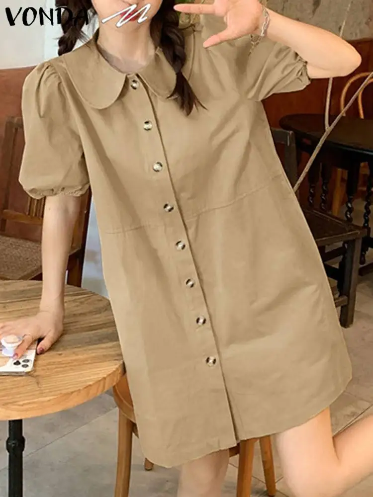 VONDA Fashion Dress Summer Women Doll Collar Short Puff Sleeve Elegant Sundress 2024 Casual Buttons Loose Party Mini Vestidos
VONDA Fashion Dress Summer Women Doll Collar Short Puff Sleeve Elegant Sundress 2024 Casual Buttons Loose Party Mini Vestidos