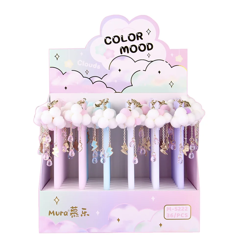 36 pcs/lot Kawaii Cloud Pendant Gel Pens For Writing Cute 0.5mm Black Ink Pen Promotional Gift Stationery Office School Supplies
36 pcs/lot Kawaii Cloud Pendant Gel Pens For Writing Cute 0.5mm Black Ink Pen Promotional Gift Stationery Office School Supplies