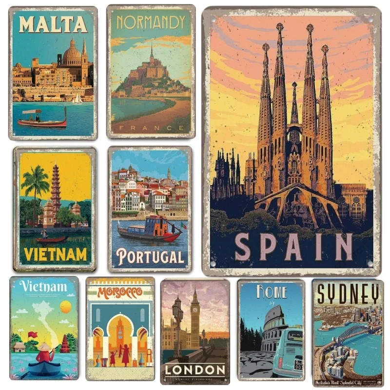 Famous City Landscape Posters Vintage Metal Signs Budapest Malta Sydney Tin Plate Retro Home Wall Art Decor Room Decoration
Famous City Landscape Posters Vintage Metal Signs Budapest Malta Sydney Tin Plate Retro Home Wall Art Decor Room Decoration
