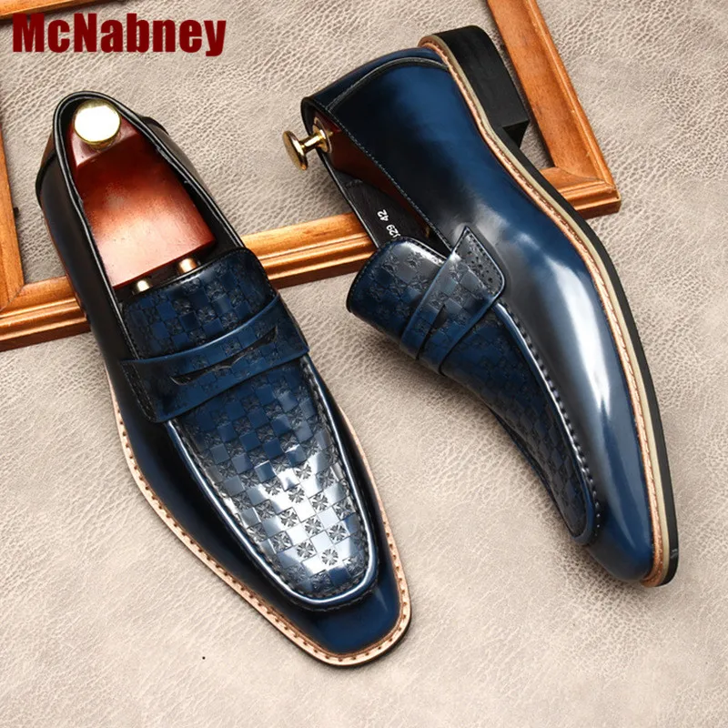 blue square toe business dress shoes Carved formal leather loafers Embossed trendy leather shoes for men soild color shoes
blue square toe business dress shoes Carved formal leather loafers Embossed trendy leather shoes for men soild color shoes