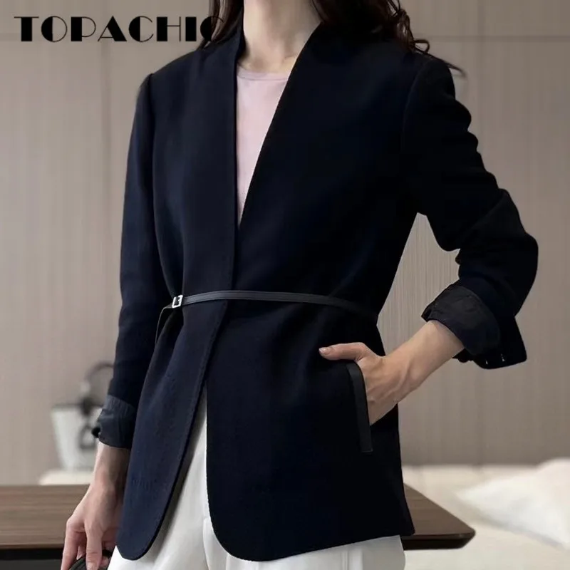 6.26 High Quality 100%Wool Temperament Fashion With Belt Pocket Patchwork Leather Decoration V-Neck Blazer Women
6.26 High Quality 100%Wool Temperament Fashion With Belt Pocket Patchwork Leather Decoration V-Neck Blazer Women