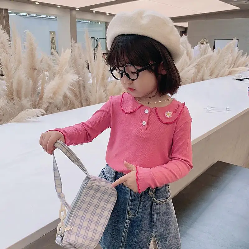 Kids Girl T-shirts Cute Spring Cotton Solid T Shirt Long Sleeved Baby Girls Tops Autumn Children Tees Toddler Kid Clothes Q207
Kids Girl T-shirts Cute Spring Cotton Solid T Shirt Long Sleeved Baby Girls Tops Autumn Children Tees Toddler Kid Clothes Q207
