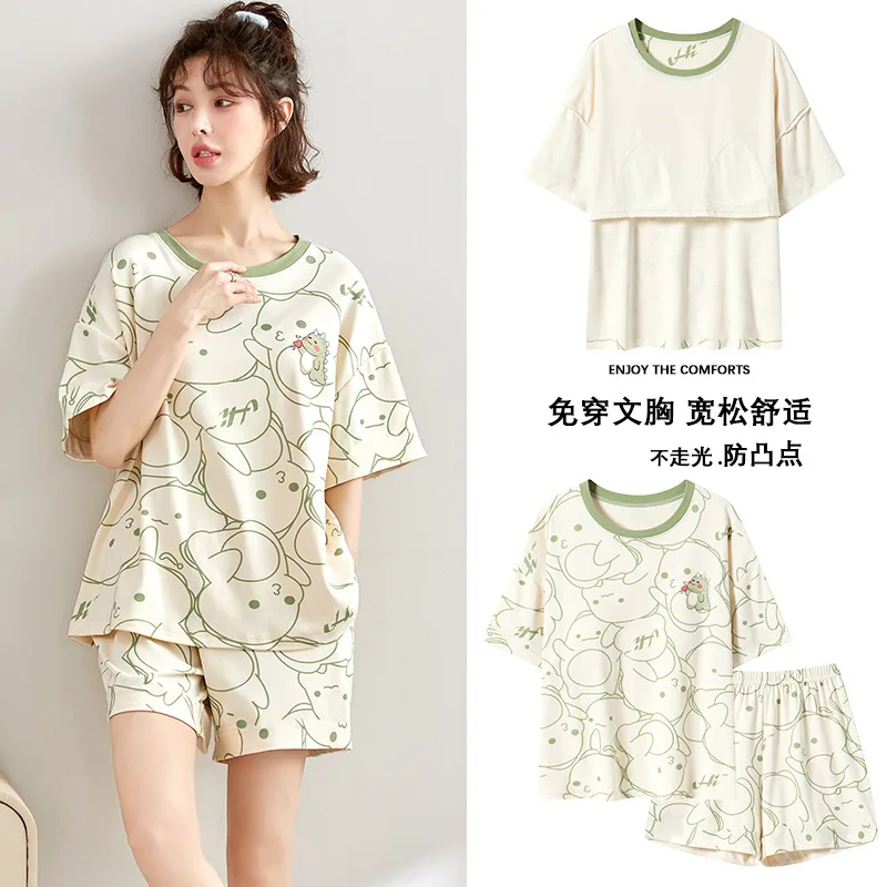 Sanrios Cinnamoroll Pajamas Women's Summer Thin Short Sleeve Shorts with Chest Pads Student Cute Japanese Summer Homewear Set
Sanrios Cinnamoroll Pajamas Women's Summer Thin Short Sleeve Shorts with Chest Pads Student Cute Japanese Summer Homewear Set