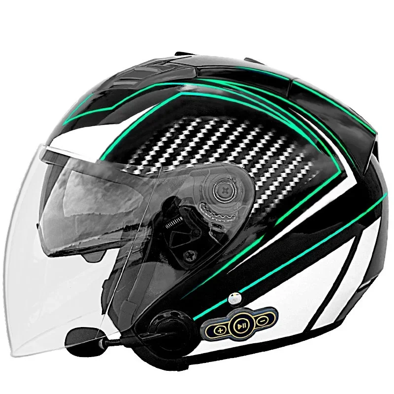 

Popular Fall And Wind Proof High Quality Helmets ABS Material 3000 mAh BT Half Face Motorcycle Helmet