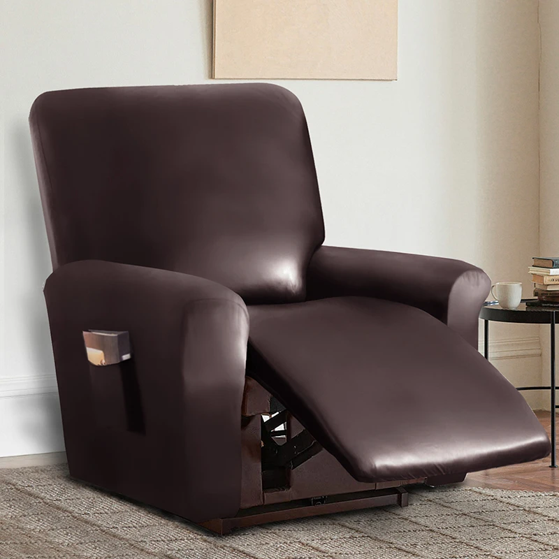Housse de fauteuil inclinable en PU étanche, couleur unie, pour fauteuil Relax, garçon, 1 siège, pour salon Housse de fauteuil inclinable en PU étanche, couleur unie, pour fauteuil Relax, garçon, 1 siège, pour salon