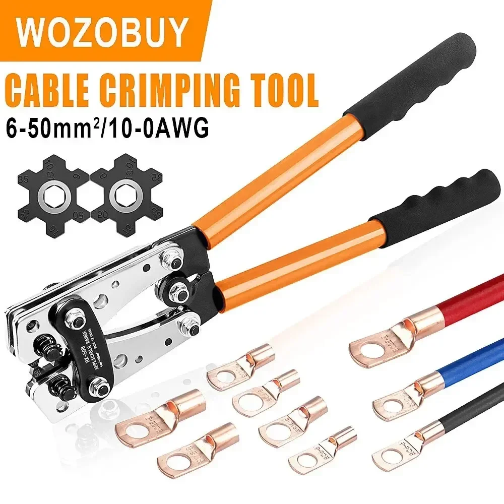 Crimping Pliers 6-50mm²/AWG 10-1/0 Tube Terminal Crimper Hex Crimp Tool Battery Cable Lug Cable Hand Tools HX-50B WOZOBUY
Crimping Pliers 6-50mm²/AWG 10-1/0 Tube Terminal Crimper Hex Crimp Tool Battery Cable Lug Cable Hand Tools HX-50B WOZOBUY