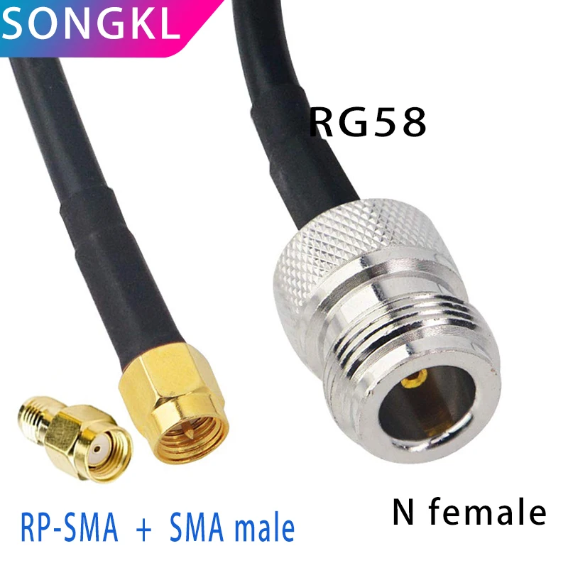 

N Female -SMA male /RP-SMA RG58 coaxial RF cable conversion cable FRP antenna extension cable Low loss Pigtail Jumper N-SMA