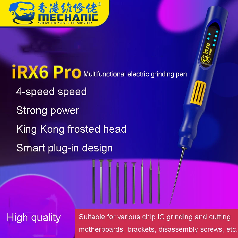 MECHANIC iRX6 Pro Multifunctional Electric Grinding Pen Polishing Cutting Carving Motherboard Bracket Removal Machine for Phone
MECHANIC iRX6 Pro Multifunctional Electric Grinding Pen Polishing Cutting Carving Motherboard Bracket Removal Machine for Phone