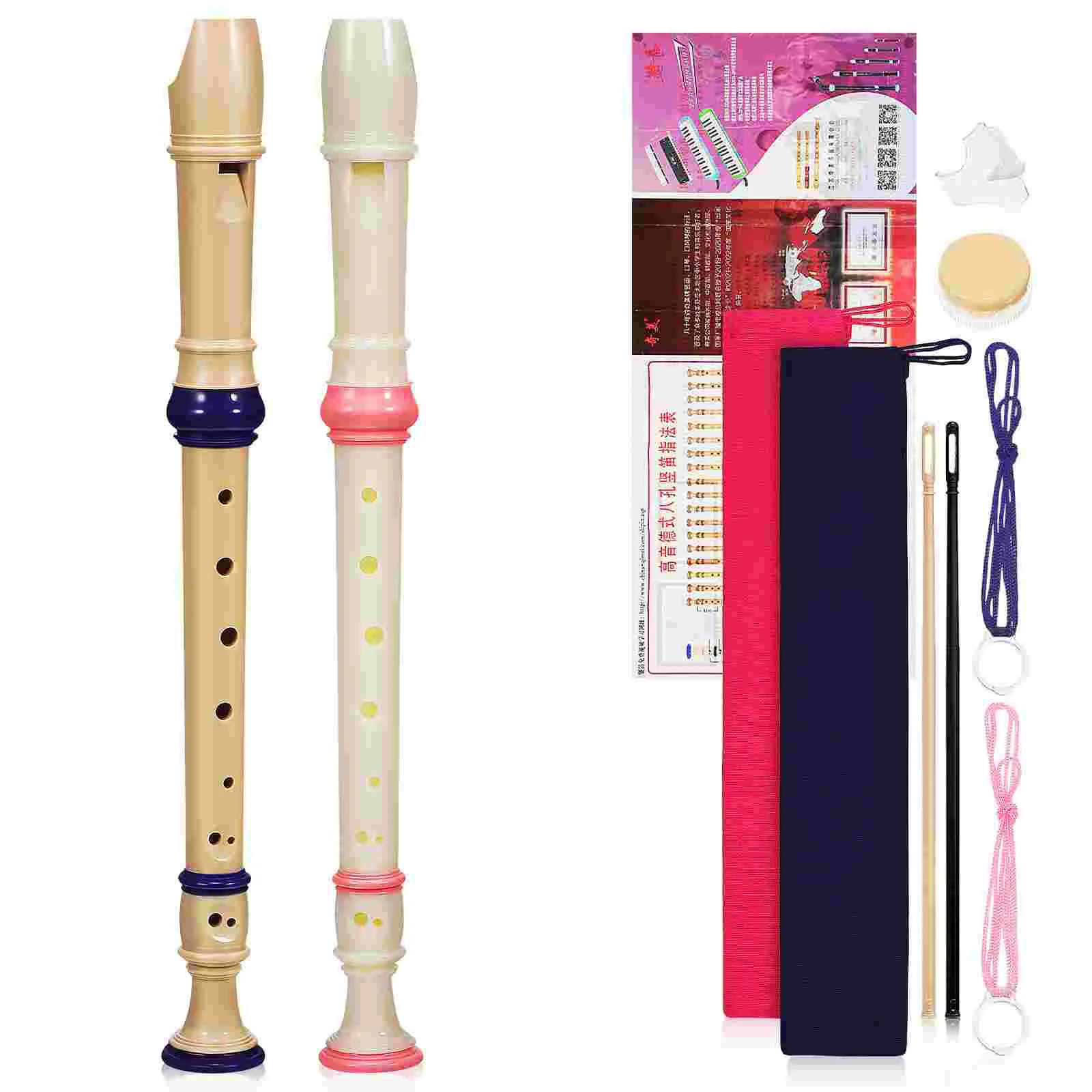 2 Pcs German Style 8-hole Clarinet Pink and Blue Set of Soprano Recorder Instrument
2 Pcs German Style 8-hole Clarinet Pink and Blue Set of Soprano Recorder Instrument