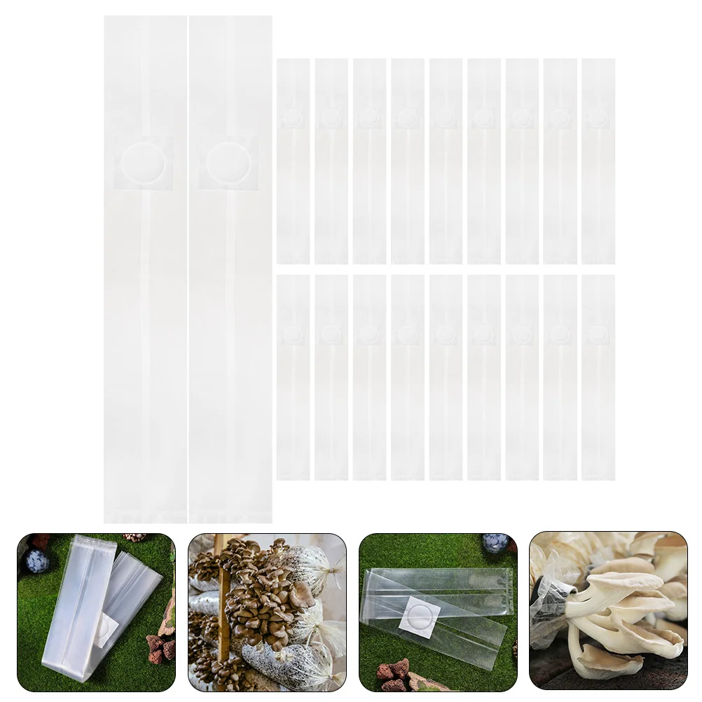 

20 Pcs Edible Fungus Mushroom Grow Bag Breathable Autoclavable Spawn Pp Growing Bags