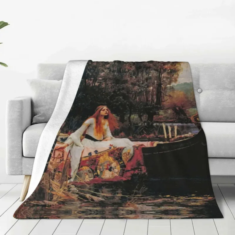 

The Lady Of Shalott By John William Waterhouse Flannel Blankets Warm Soft Fantasy Throw Blanket Winter Chair Sofa Bed Bedspread