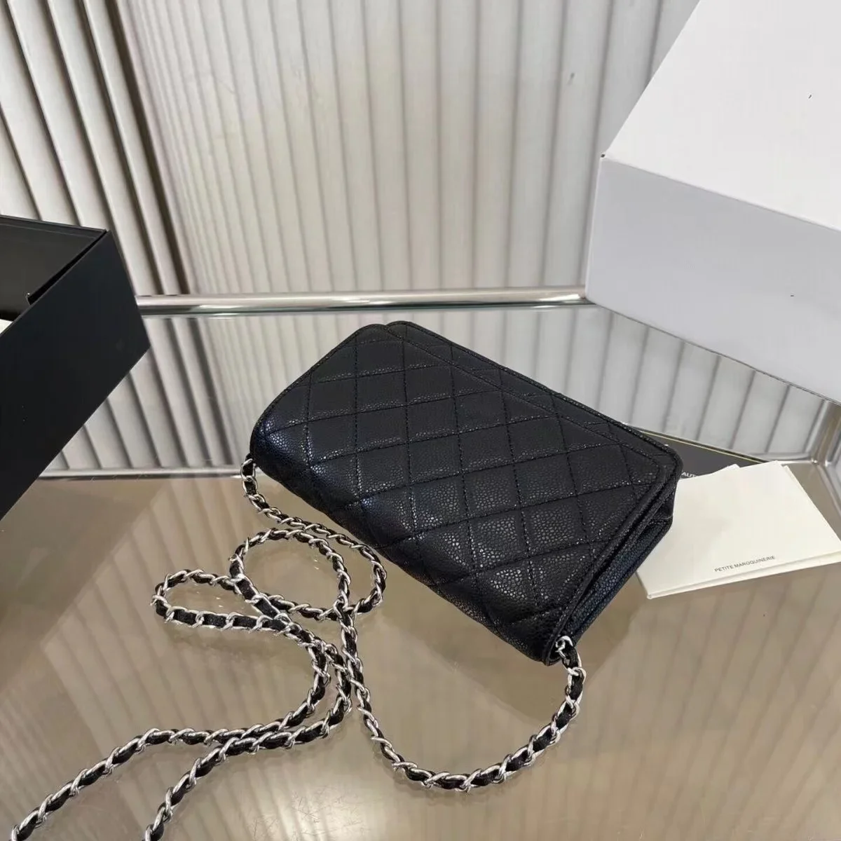 

luxury brand chain magnet clasp women purse square crossbody bag designer flap shoulder bags Chain Purse caviar with CC