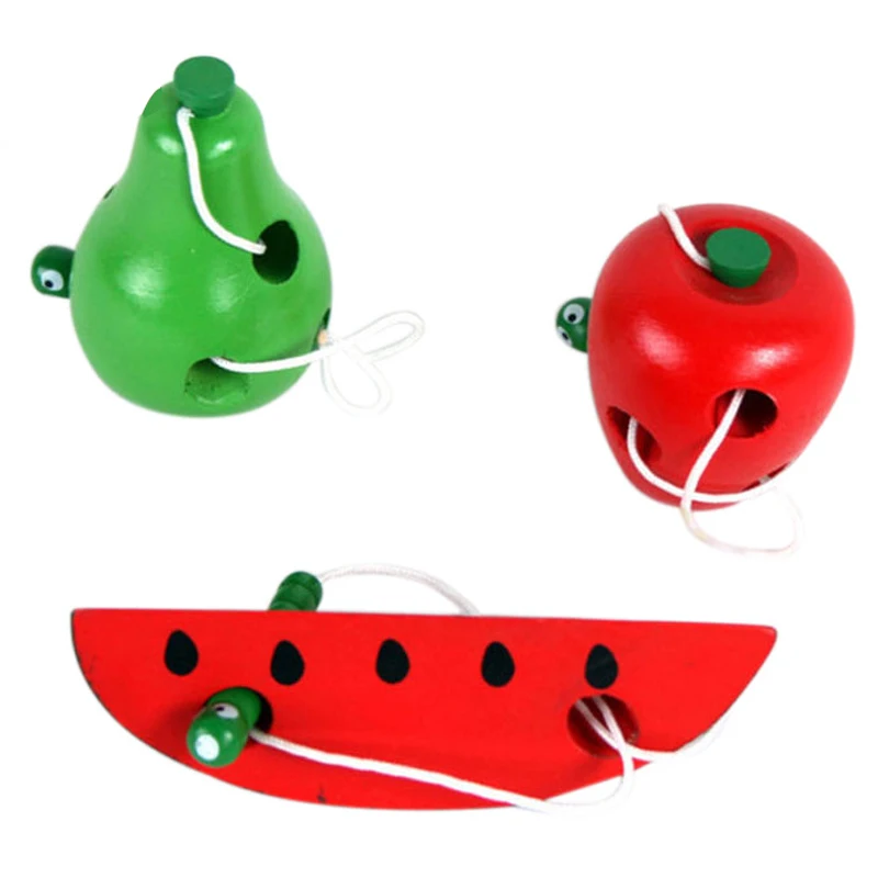 

Funny Wooden Montessori Educational Toys Worm Eat Fruit Apple Pear Baby Toy Early Learning Teaching Aids Puzzles Kids Toys Gift