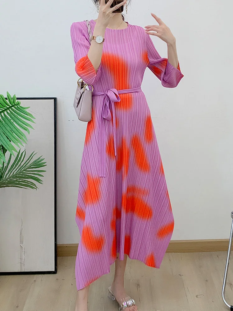 Pleated Dress TVVOVVIN For Lace-up Women Round Collar Three Quarter Sleeve Loose Printing Autumn Female Fashion Clothes W5R2
Pleated Dress TVVOVVIN For Lace-up Women Round Collar Three Quarter Sleeve Loose Printing Autumn Female Fashion Clothes W5R2