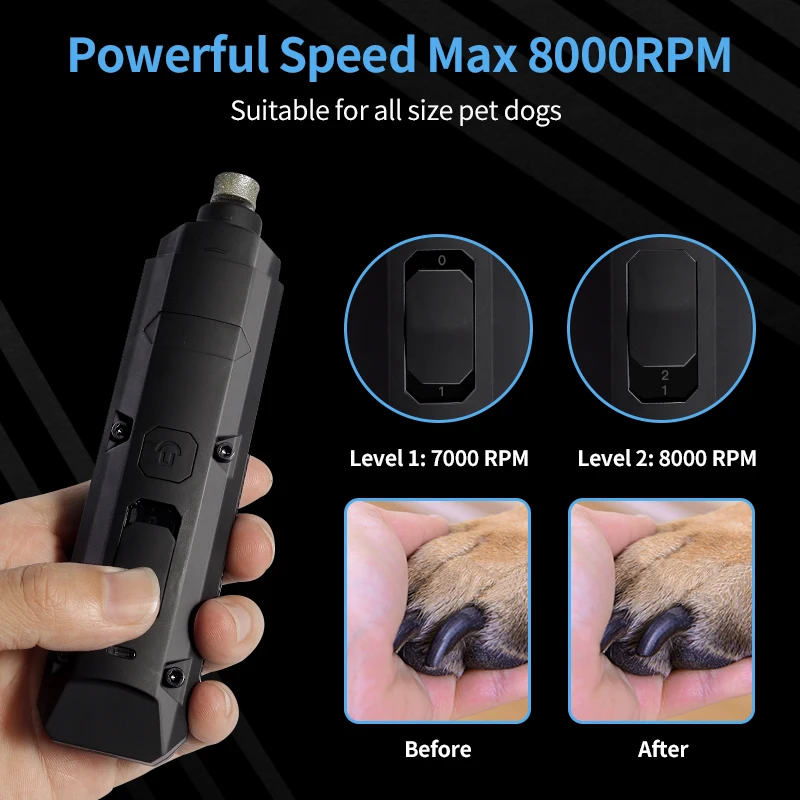 LMZOE Electric Pet Nail Grinder For Dogs Cats Nursing Dog Nailclippers + 2 LED Light Rechargeable Cat Claw Grooming Accessories
LMZOE Electric Pet Nail Grinder For Dogs Cats Nursing Dog Nailclippers + 2 LED Light Rechargeable Cat Claw Grooming Accessories