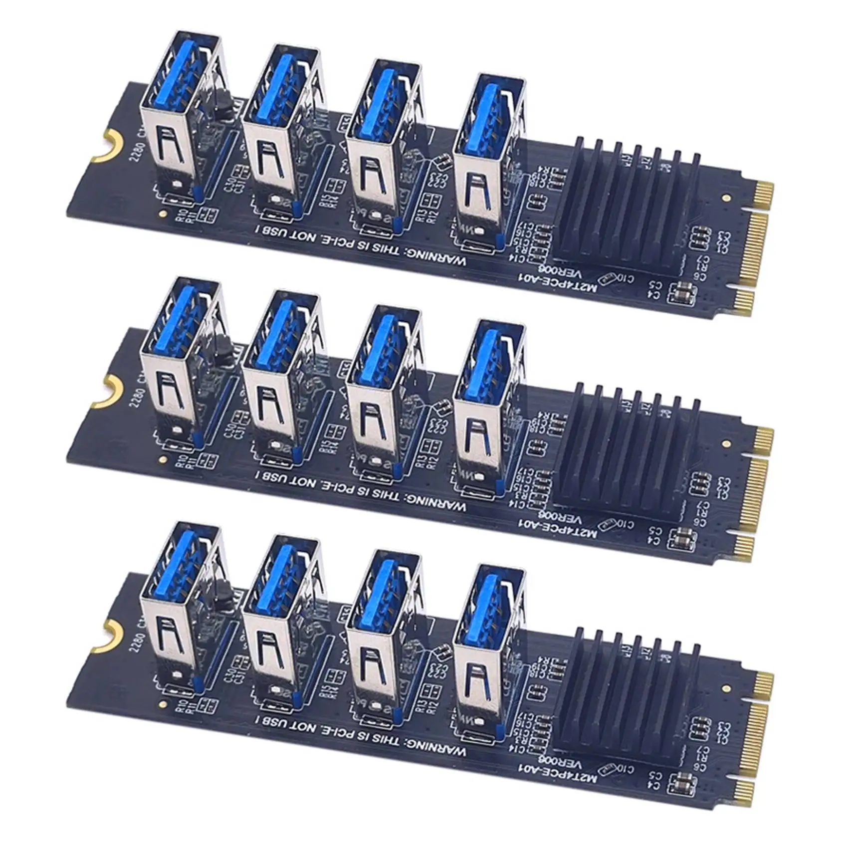 

3 шт., адаптер M.2 NVME для 4 портов PCI-E