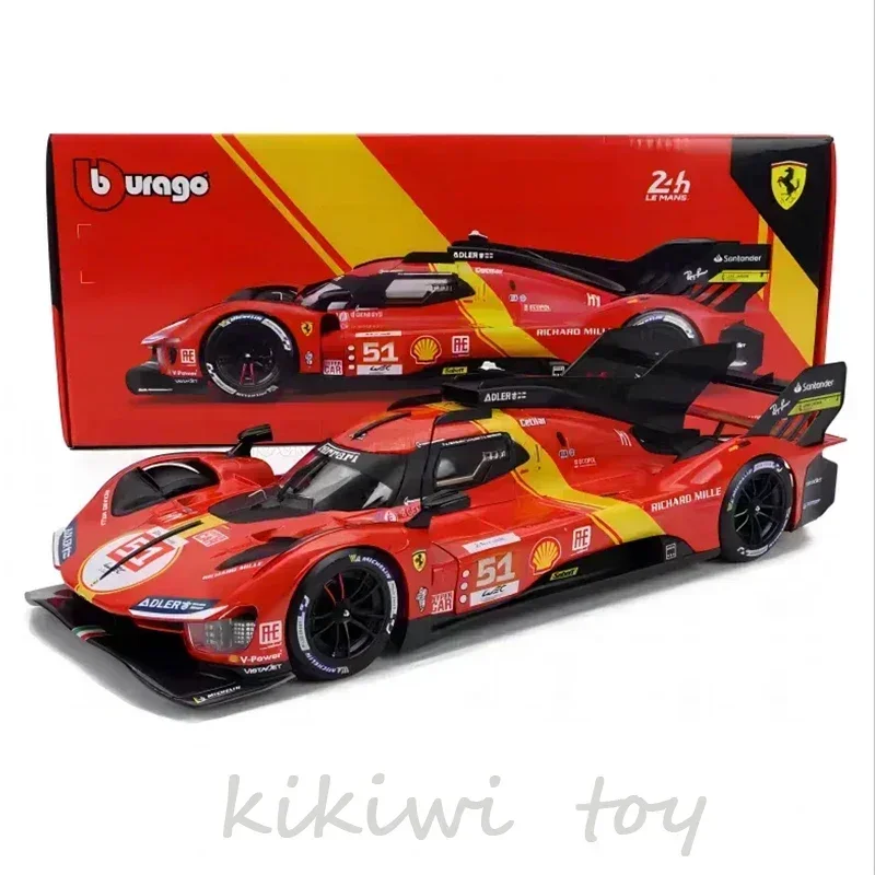 

1:18 Bburago New Product Ferrari 499p 51 Racing Car Le Mans Champion Alloy Luxury Vehicle Toys Diecast Model Edition Car Gift