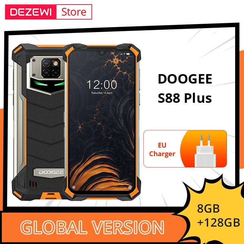 

Global Version DOOGEE S88 Plus Helio P70 Octa Core 10000mAh Massive Battery 48MP Triple Camera 8GB 128GB ROM 6.3" FHD Smartphone