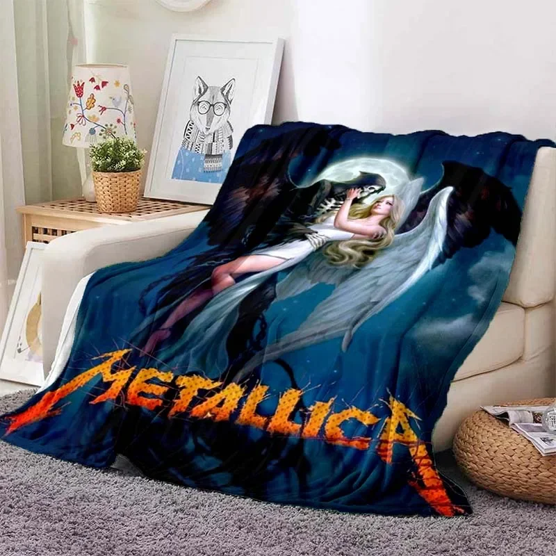 

Metallica 3D Printed Four Seasons Blanket Sofa Cover Travel Bed Plush Blanket Lightweight Flannel Blanket Warm Kids Blanket