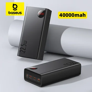 Baseus 고속 충전 휴대용 충전기 외장 배터리, 샤오미 아이폰 15, 14, 13, 보조배터리, 40000mAh, 22.5W, PD 20W