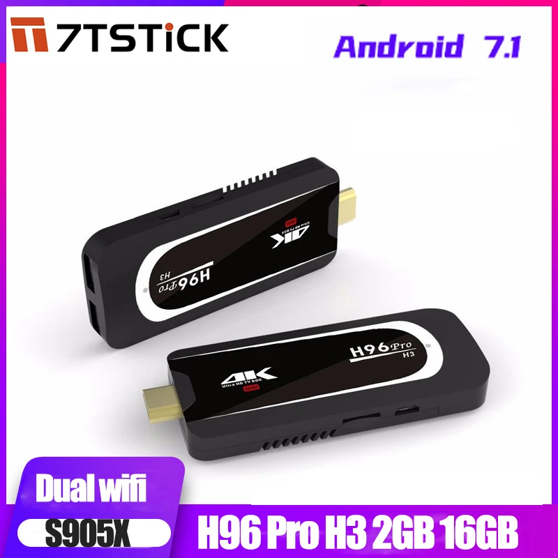 

7T STICK H96 Pro Plus Android 7.1 Tv Stick Amlogic S905X Quad Core 2G 16G Mini PC 2.4G 5G Wifi BT4.0 1080P HD Miracast TV dongle