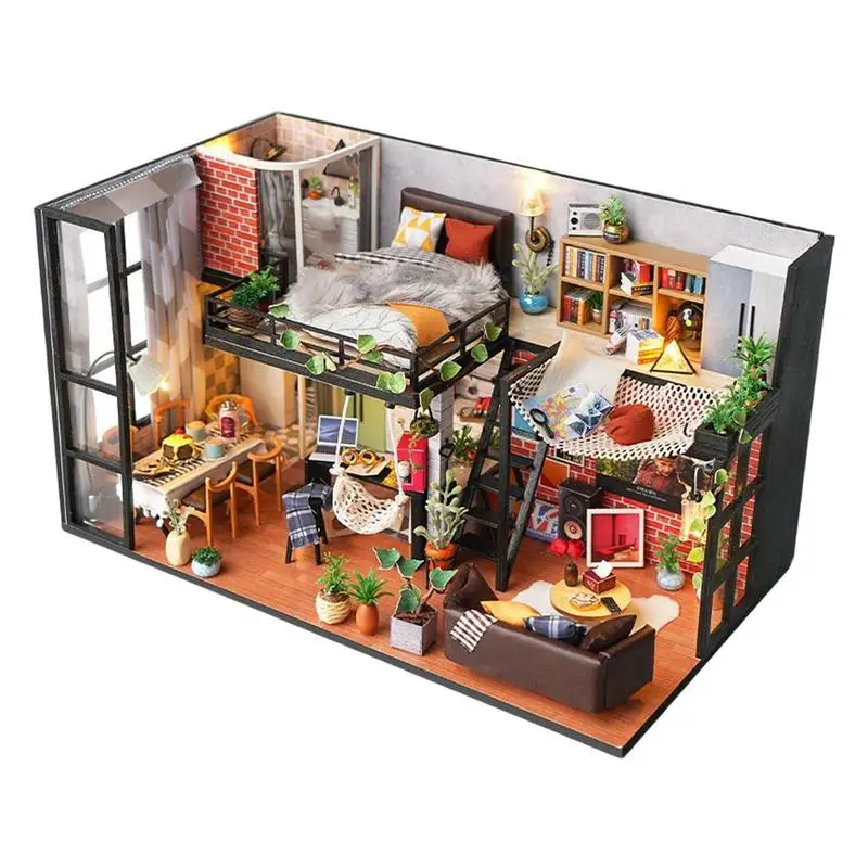 DIY Miniature Dollhouse Kit With Furniture Model House Accessories With Lights And Dustproof Cover Wooden Dollhouse For Kids
DIY Miniature Dollhouse Kit With Furniture Model House Accessories With Lights And Dustproof Cover Wooden Dollhouse For Kids