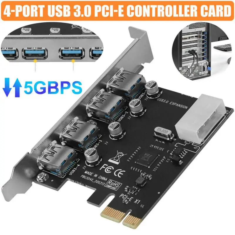 

Плата расширения PCI Express PCIe USB 3.0 4-портовый адаптер USB 3,0 контроллер USB 3I e PCIe Express 1x