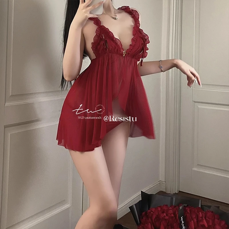 Women Sexy Mesh Lingerie Perspective Crotchless Nightgowns Temptation Pajamas Hot Costumes Plus Size Nightdress Erotic Babydoll
Women Sexy Mesh Lingerie Perspective Crotchless Nightgowns Temptation Pajamas Hot Costumes Plus Size Nightdress Erotic Babydoll