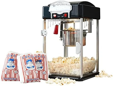 

Popper Machine-4 OZ Vintage Professional Popcorn Maker Theater Style with Nonstick Kettle Warming Light and Serving Scoop. (Red)