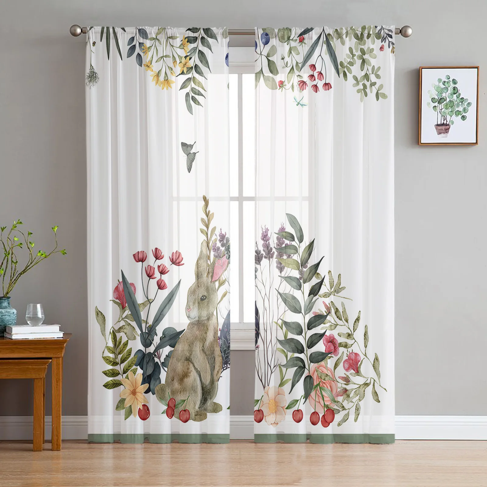 Watercolor Animal Rabbits Flower Plant Sheer Curtains for Living Room Kitchen Window Curtains Bedroom Tulle Voile Curtains
Watercolor Animal Rabbits Flower Plant Sheer Curtains for Living Room Kitchen Window Curtains Bedroom Tulle Voile Curtains