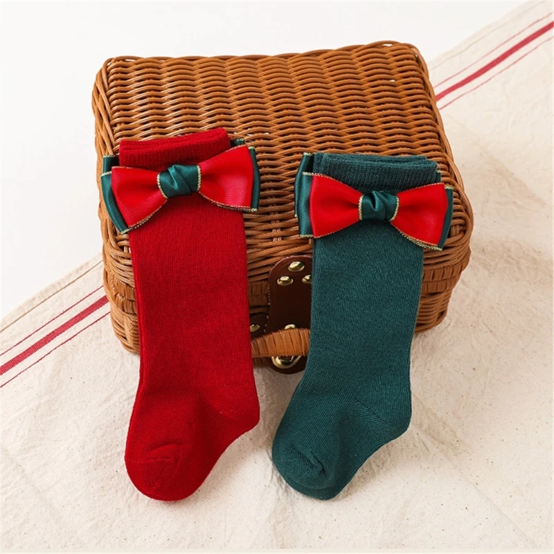 2 Pair Baby Girls' Christmas Socks with Bowtie Decoration Children's Knee Length Socks Elastic Breathable In Tube Socks
2 Pair Baby Girls' Christmas Socks with Bowtie Decoration Children's Knee Length Socks Elastic Breathable In Tube Socks